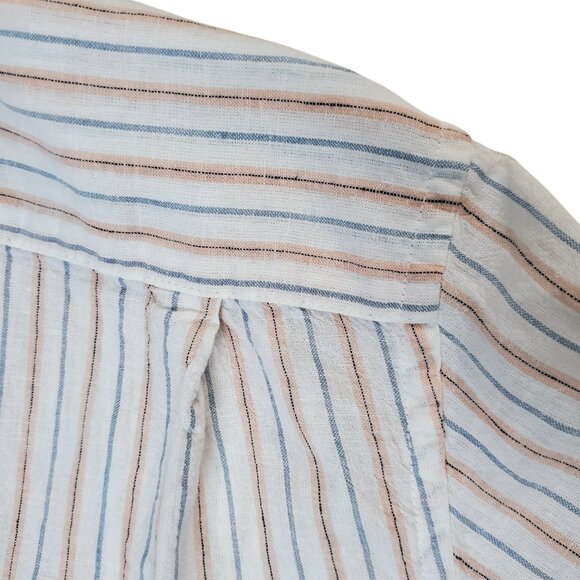 Old Navy Regular Fit Everyday Linen Blend Striped Shirt Size L - Picture 5 of 16